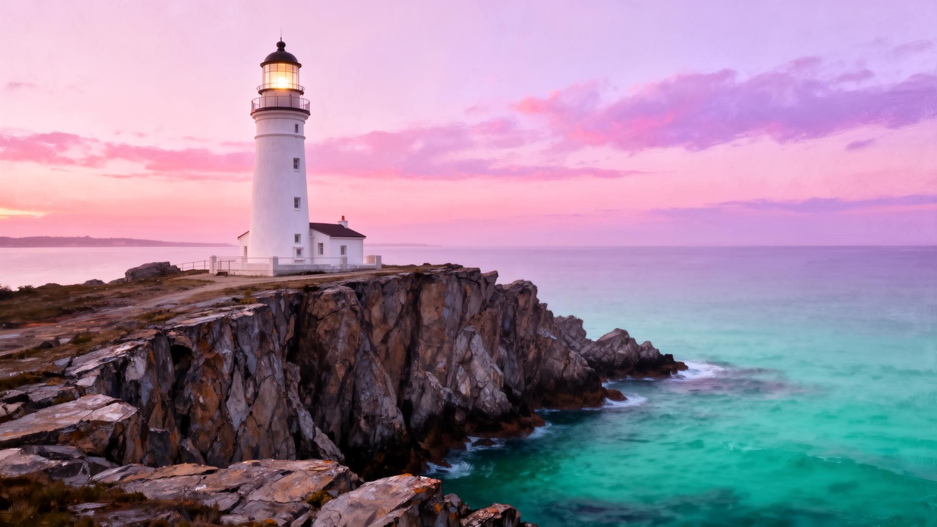 Phare maritime au lever du jour